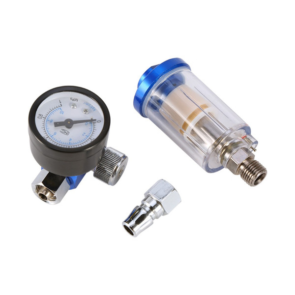 Freeshipping Car-Styling Spray Pneumatic airbrush Air Regulator Gauge+ In-line oil Water Trap Filter Separator New Arrival