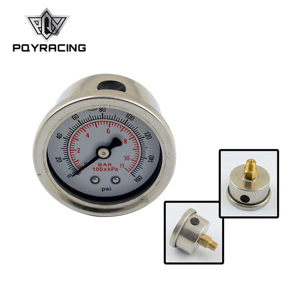 PQY RACING - Fuel Pressure Gauge Liquid 0-100 psi / 0-160psi Oil Pressure Gauge Fuel Gauge Black/white Face PQY-OG33