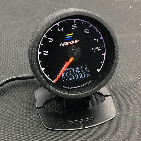 62mm 2.5 Inch 7 Color in 1 Racing GReddy Multi D/A LCD Digital Display RPM Gauge Tachometer Sensor