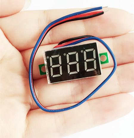 100pcs/lot 0.36 inch LCD DC 0-200V Red LED Panel Meter Digital Voltmeter 3 wires 3 bits Voltage Meters