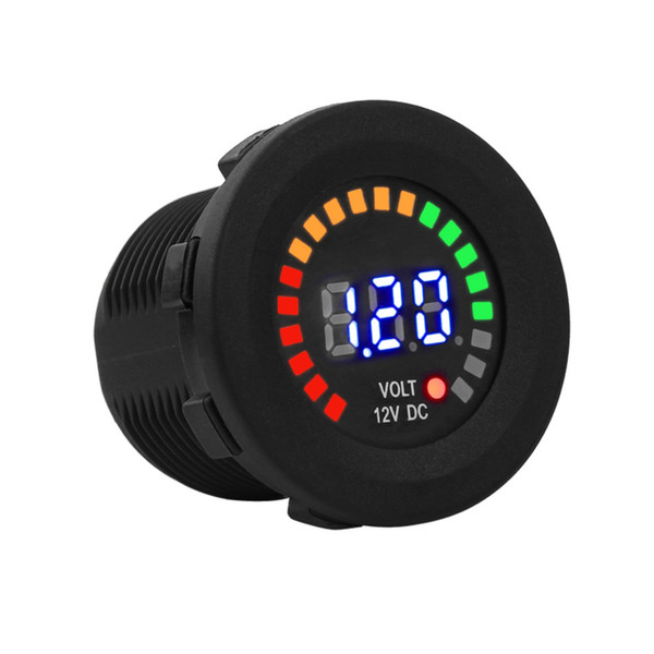 Freeshipping Car-Styling 12 V Motorcycle Volt Meter Gauge Car LED Digital Display Voltmeter Waterproof Voltage Volt Meter Gauge Black New