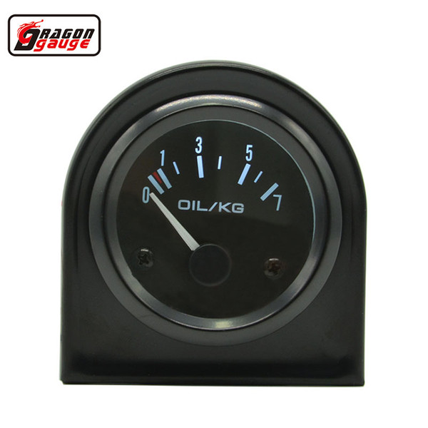 Dragon gauge Universal 52mm Auto Car Oil Pressure Gauge 2inch unit 0-7kg Car Oil Press Meter Whter LED light