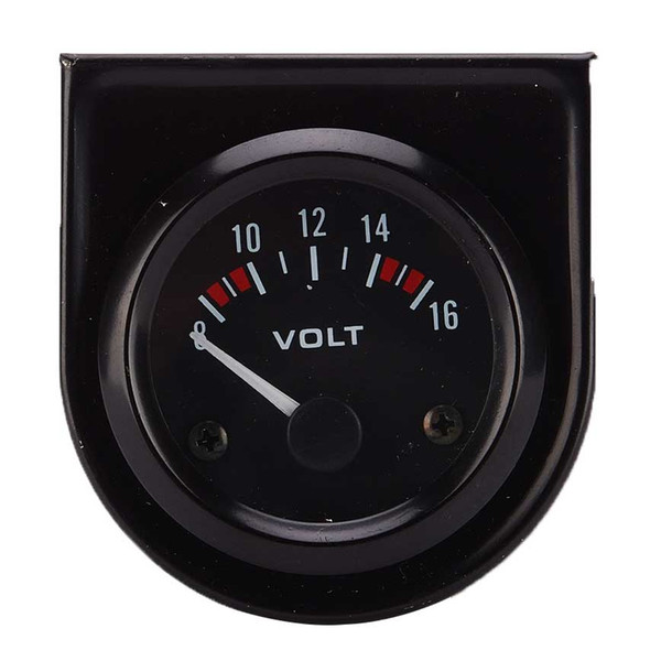 Universal Car Black High Precision Pointer Voltage Meter Modified Instrument 52mm with White LED Lights