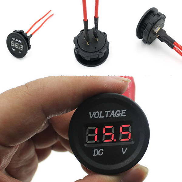 12V-24V Car Motorcycle LED Digital Display Voltmeter Waterproof Meter M00114