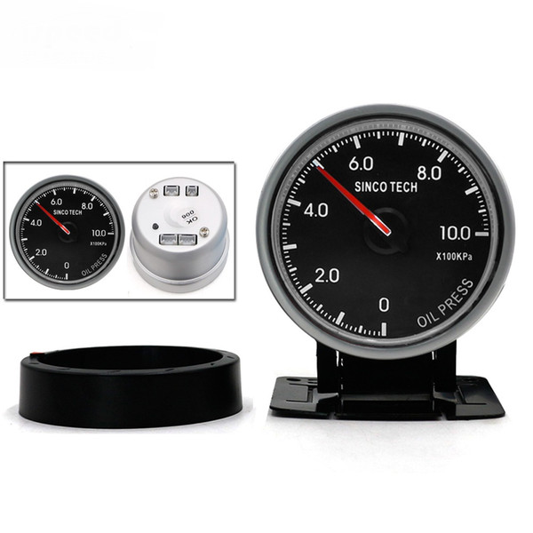 DO6356 SINCO TECH oil pressure stepper race car gauges single pointer type with High-quality 7-color LED display