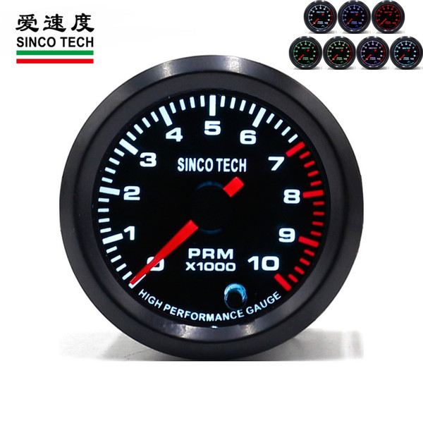 52mm Light Emitting Diode race car gauges RPM 0-10k DO6340; 52mm Car Universal 7-Color LED Pointer Rpm Gauge