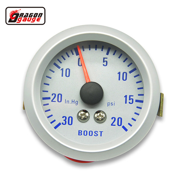 Dragon gauge 52mm Turbo Boost Gauge 20~30 PSI pressure 0-30 INHG VACUUM GAUGE meter Colorful luminous TURBO Mete