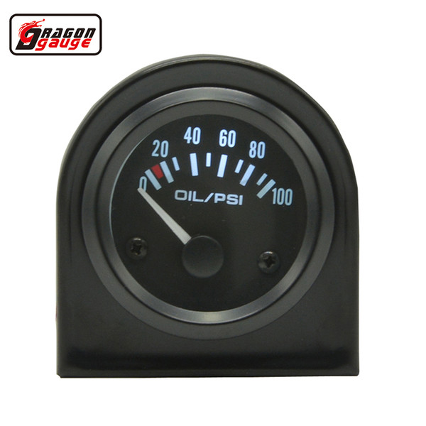 Dragon gauge 52mm Pointer Auto Car Oil Pressure Gauge Meter Car Styling Car Instruments 0-100 PSI