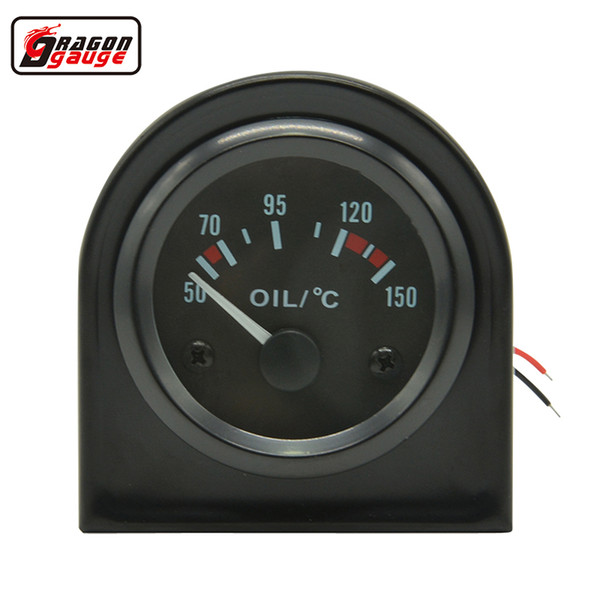 Dragon gauge Universa 52MM Auto Car Oil Temp Gauge Meter With Sensor Black face Indicator Control Panel Oil temperature meter