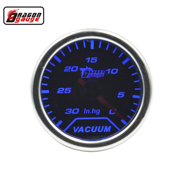 Dragon gauge 52mm Sunglasses Blue backlight car turbine Gauge Vacuum Turbo Boost Meter 0-30 In.hg