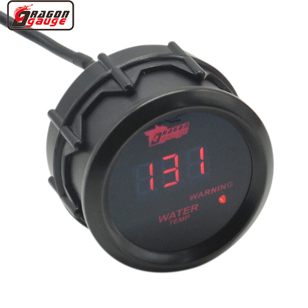 Dragon gauge 52mm Black Car Moter Red backlight Digital LED Electronic Water Temp Gauge Celsius temperature Mete