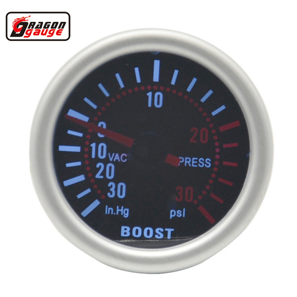 Dragon gauge 52mm White backlight Car turbo meter boost gauge 0~30 PSI bost pointer meter vac gauge