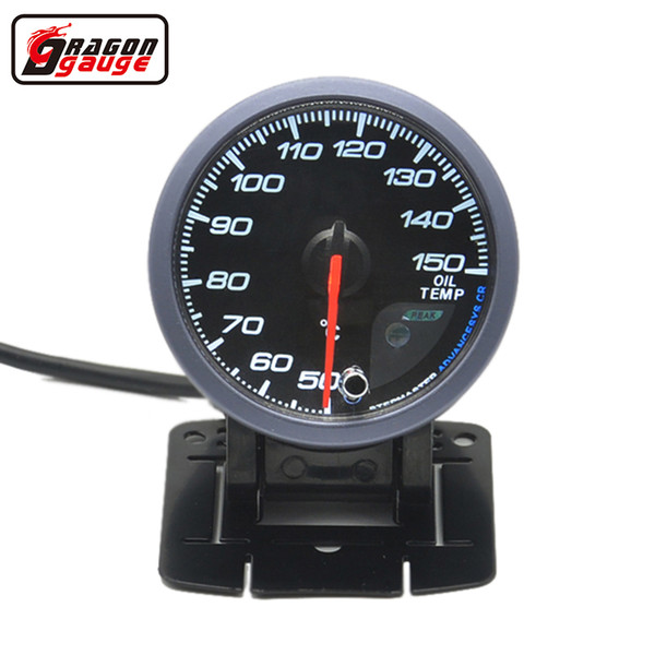 Dragon gauge 60MM Advanced Auto CAR Oil temp Gauge Black Face with Red Light And White Light Display Temperature