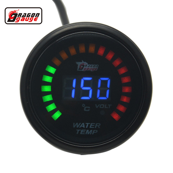 Dragon gauge 52mm display Black Shell water temperature gauge Meter 20-150 Celsius and voltage gauge Water temp volt meter