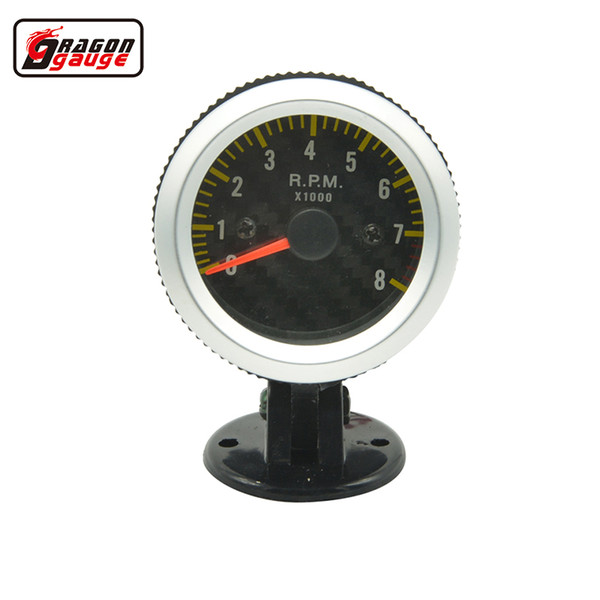 Dragon gauge 52mm Auto Car carbon Tattoos brand white background light Tachometer gauge meter +pods 0-8000 RPM