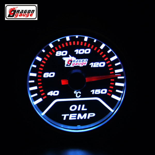 Dragon gauge 52mm pointer car motorcycle Racing Refit Oilr temperature temp gauge White backlight 40-150 Centigrade