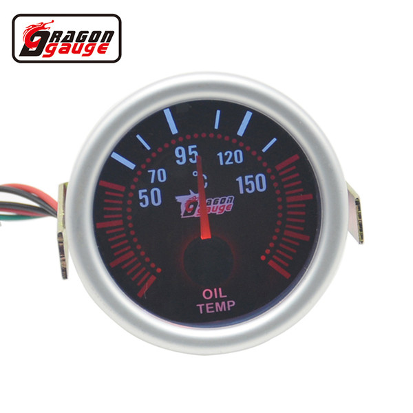 Dragon gauge 52 mm Auto Car Pointer Modified Oil temperature meter white Backlight With sensor 50-150C Oil temp gague