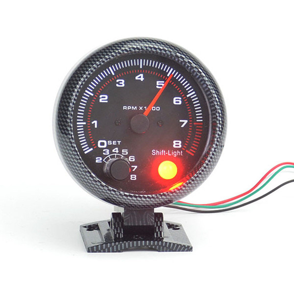 Universal 12V Universal Car vehicle 3.75'' Tachometer Tacho Gauge W/ Shift Light 0-8000RPM