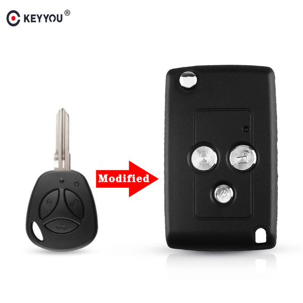 shell designs KEYYOU Design 3 Buttons Modified Flip Folding Replacement Car Blank Key Shell For Lada Remote Case Cover Fob