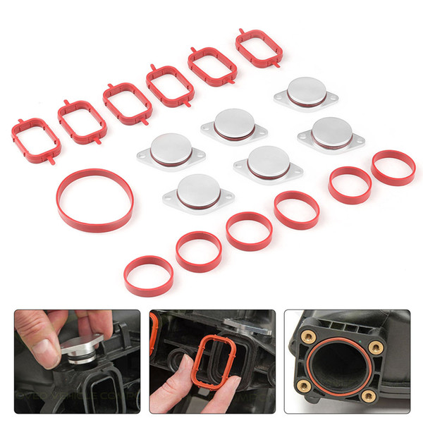 Dynoracing 6X33mm Auto Replacement Parts for BMW M57 Swirl Blanks Flaps Repair Delete Kit with Intake Gaskets Key Blanks