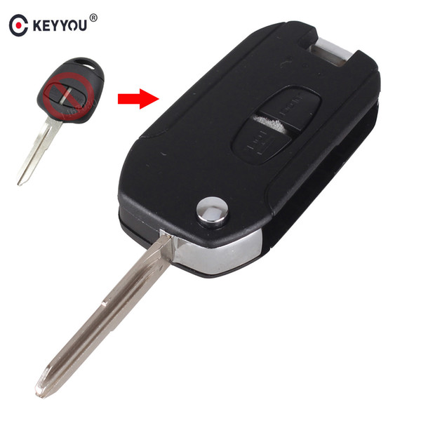 gnition System Car Key KEYYOU 2 Buttons Remote Key Shell Case Folding Flip Fob For Mitsubishi Outlander Lancer Evolution Grandis Right Bl...