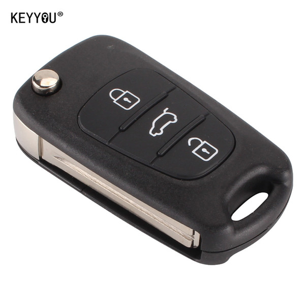 Ignition System Car KEYYOU 10pcs/lot New Car Key Shell Replacement 3 Buttons Flip Remote Key Case Blank Cover For Kia