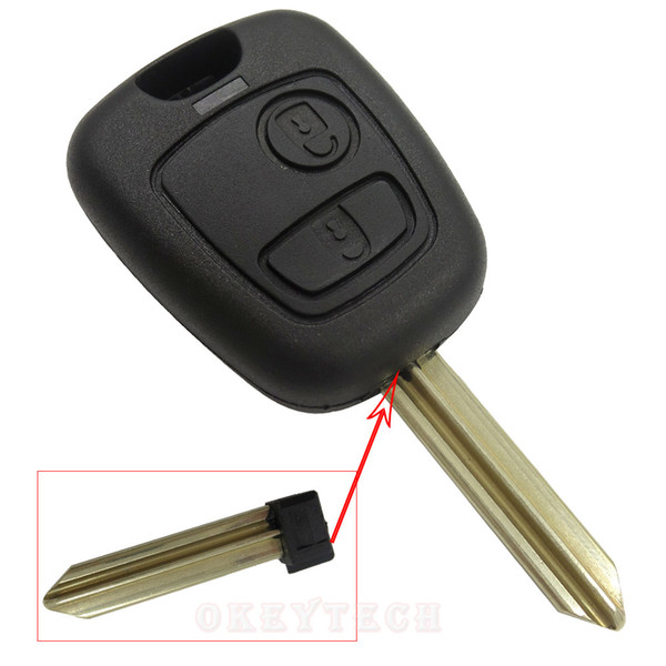 Okeytech New 1pcs/lot 2 Button key cover Straight Car Remote Key Shell For Citroen C1 C3 C5 C4 Berlingo Picasso Saxo Xsara