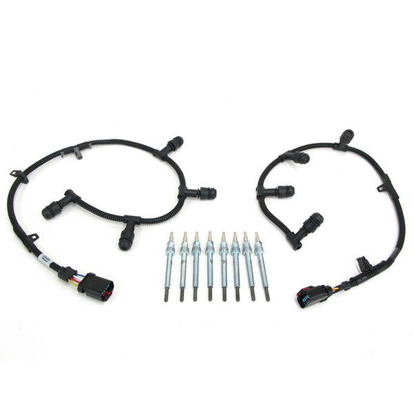 For Ford E-350 E-450 F-250 Diesel Set of 2 Glow Plug Wiring Harnesses w/ Plugs