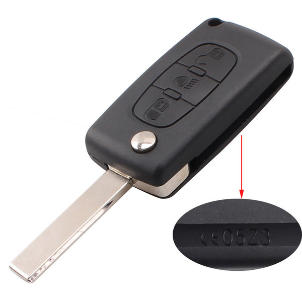 3 Buttons Flip Key Case Blank Shell For Citroen Xrasa Picasso C2 C3 C4 C5 C6 C8 CE0523 With Groove Without Battery Holder