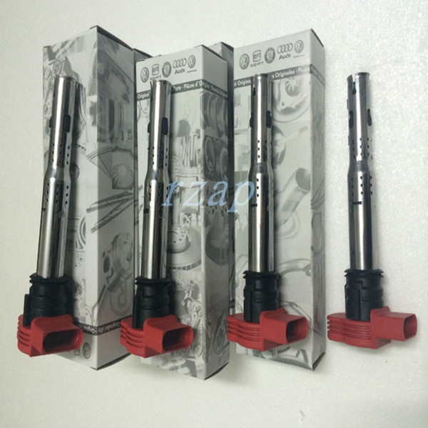 4pcs Car Ignition Coil Pack Champion Spark Plug For A4 A5 A6 A8 Q5 VW Passat After 2004-2014 06E905115E/D/C/B