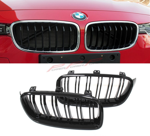 ABS Glossy Black Finish style Dual Slat Front Grille For BMW 3 Series F30 2014 2015