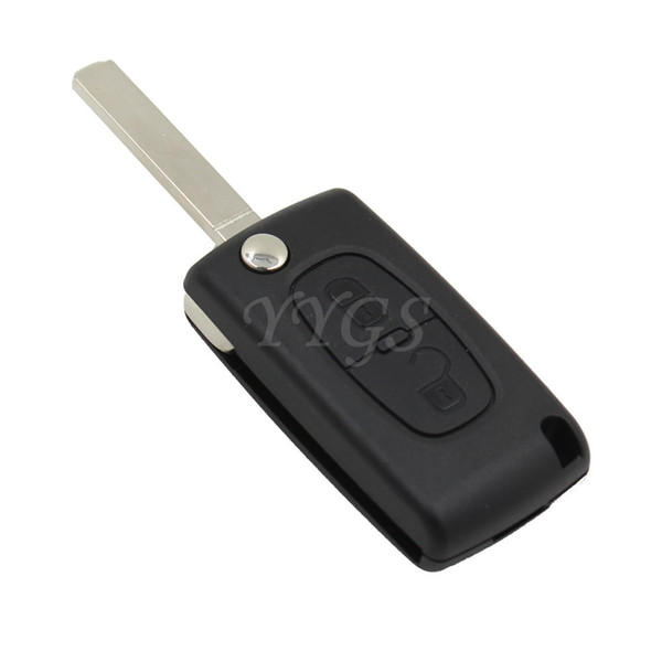 Replacement 2 Button Remote Flip Folding Key Shell Case With Logo For Peugeot 207 307 308 407 807 CE0536 Free shipping