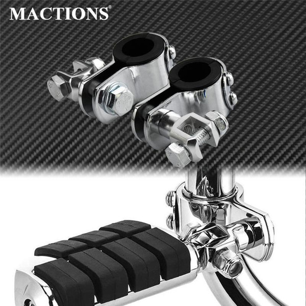 Motorcycle 32mm Highway Guard Footrest Foot Peg Mount Clamp kit Bracket Chrome For Touring Dyna Softail Sportster XL