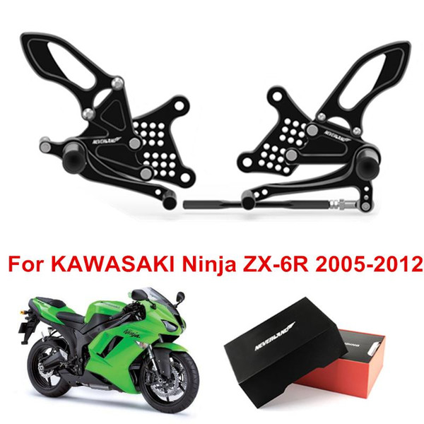 Motorcycle Footrest Pedal Foot Pegs CNC Aluminum For Ninja ZX-6R 2005 2006 2007 2008 2009 2010 2011 2012