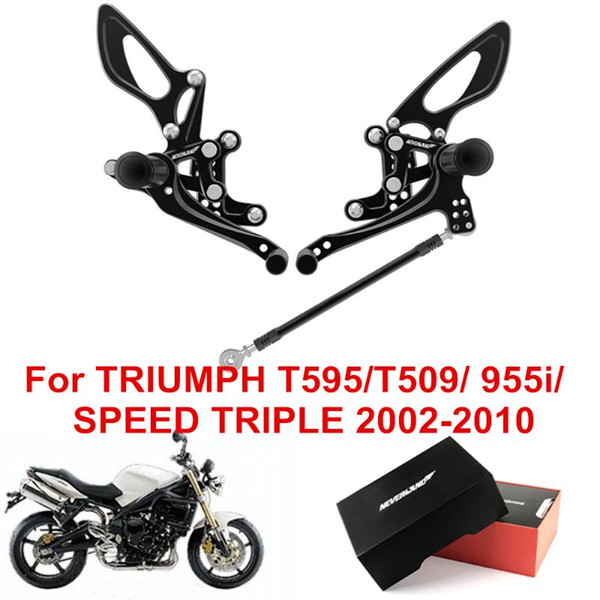 Motorcycle Footrest Pedal Foot Pegs For T595 T509 955i SPEED TRIPLE 2002 2003 2004 2005 2006 2007 2008 2009 2010