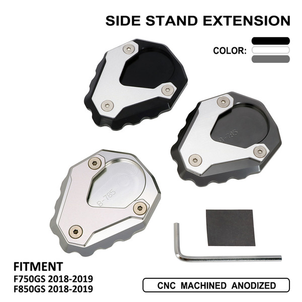 Motorcycle Kickstand Side Foot Stand Extension Pad Support Plate Enlarge Stand For F750GS F850GS 2018-2019