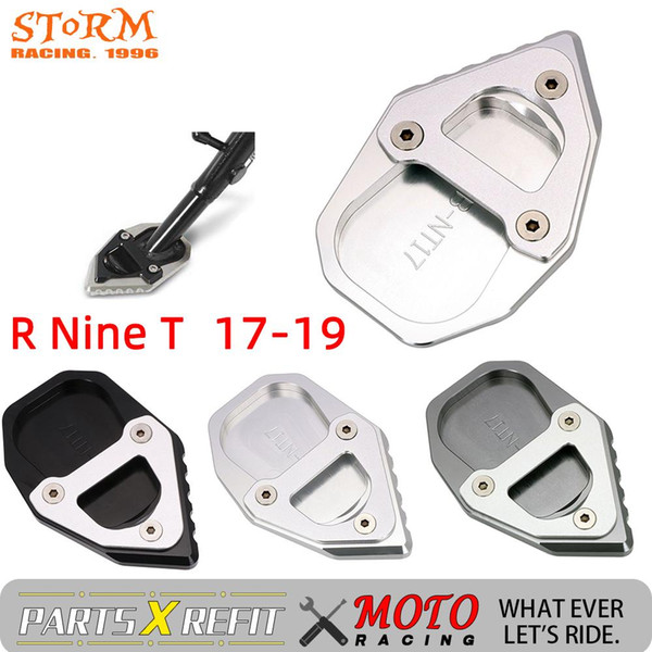 Motorcycle CNC Aluminum Kickstand Support Plate Foot Side Stand Extension Pad For R Nine T R-NineT ATV 202220222019