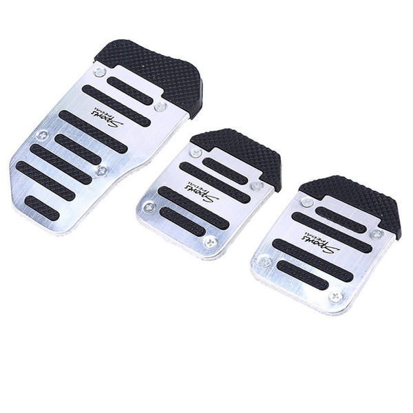 Car styling Manual Car Pedals Pad Brake Covers Aluminum Alloy Universal 3Pcs/set Blue/Red/Silver