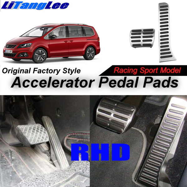 LitangLee Car Accelerator Pedal Pad Cover Sport Racing For SEAT Alhambra 2 7N 2010~2022AT MT RHD Foot Throttle Pedal Cover