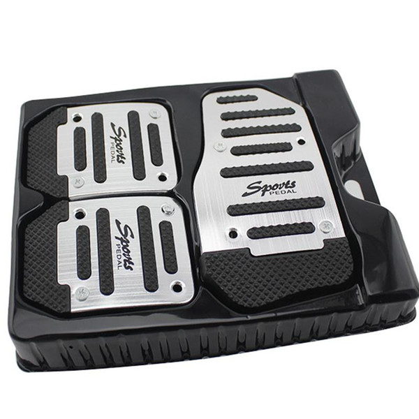 Black Aluminum Alloy Brake Pedal Fuelbrakefootpedal Chromeblackfootpedal Vehicleaccessorie Car Non-Slip Extended Pedals