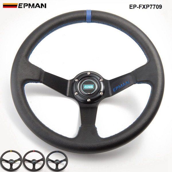 EPMAN -14inch 350mm Deep Corn Drifting PVC Steering Wheel Universal Car Auto Racing Steering wheels EP-FXP7709