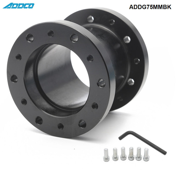 ADDCO Car Styling 75mm Billett Aluminium Steering Wheel Spacer Adapter Boss Kit Suits All Wheels ADDG75MMBK