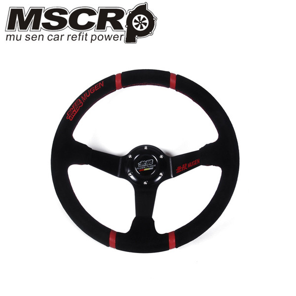 Mugen Steering Wheel 14inch 350mm Mugen Deep Corn Drifting Steering Wheel / Suede Leather Steering wheels