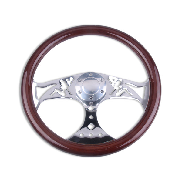 15inch 380mm Wooden Grain Steering Wheel Classic Sport Style Solid Wood Quality Steering Wheel RS-STW015-C