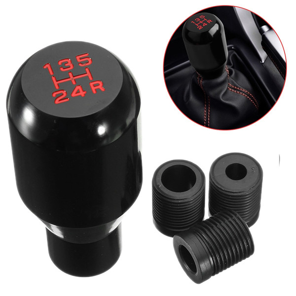 New Universal Car 5 Speed Aluminum Shift Knob Manual Gear Stick Shifter Adapter Auto