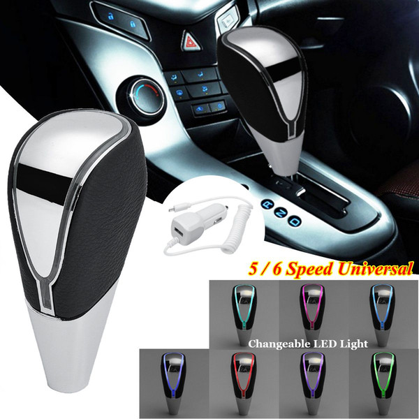 Universal AT Car Gear Shift Knob Changeable Multi-Color LED Light Touch Activated Sensor Shifter Gear Knob Stick