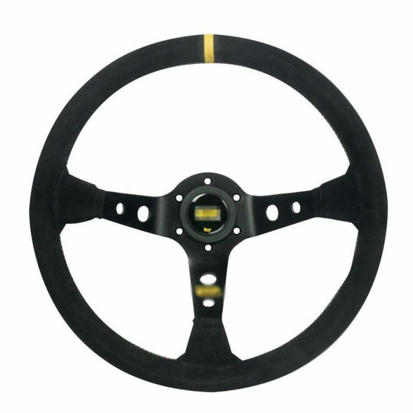 For Corsica Deep Dished Suede Leather Aluminum Steering Wheel OMP 14