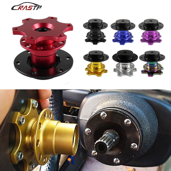 RASTP-New Steering Wheel Quick Release Snap Off Hub Adapter Steering Wheel Hub Boss Kit Gold RS-QR001