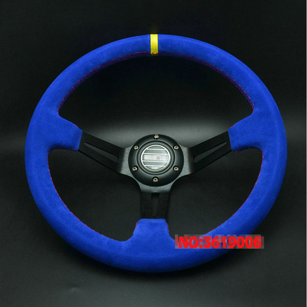 Universal Suede Leather 350mm Racing Rally Sport Steering Wheel