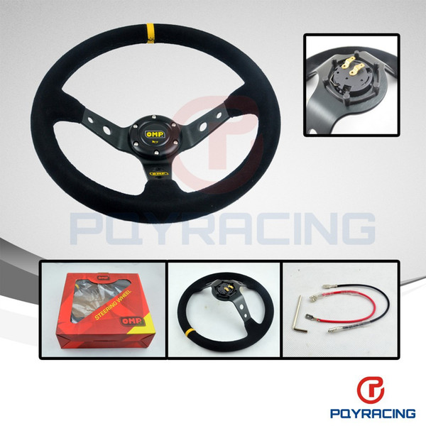 Steering wheel ID=14inch 350mm OMP Deep Corn Drifting Steering Wheel / Suede Leather Steering wheels